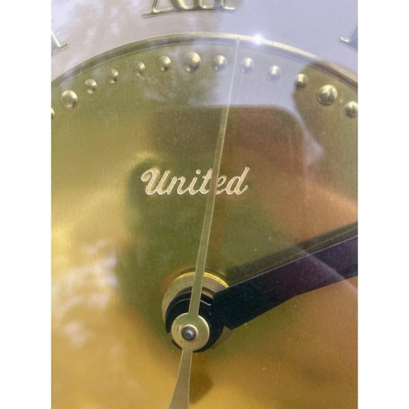 Vintage MCM United Starburst Ivy Leaves Electric wall clock Gold - Picture 8 of 14